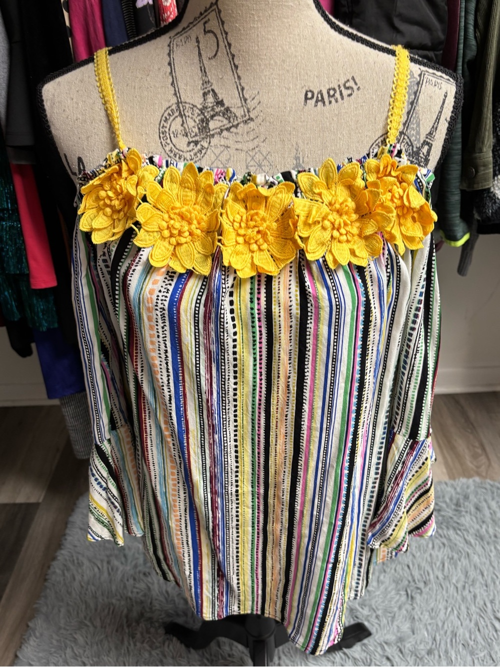Melissa Paige Off-The-Shoulder Striped Blouse